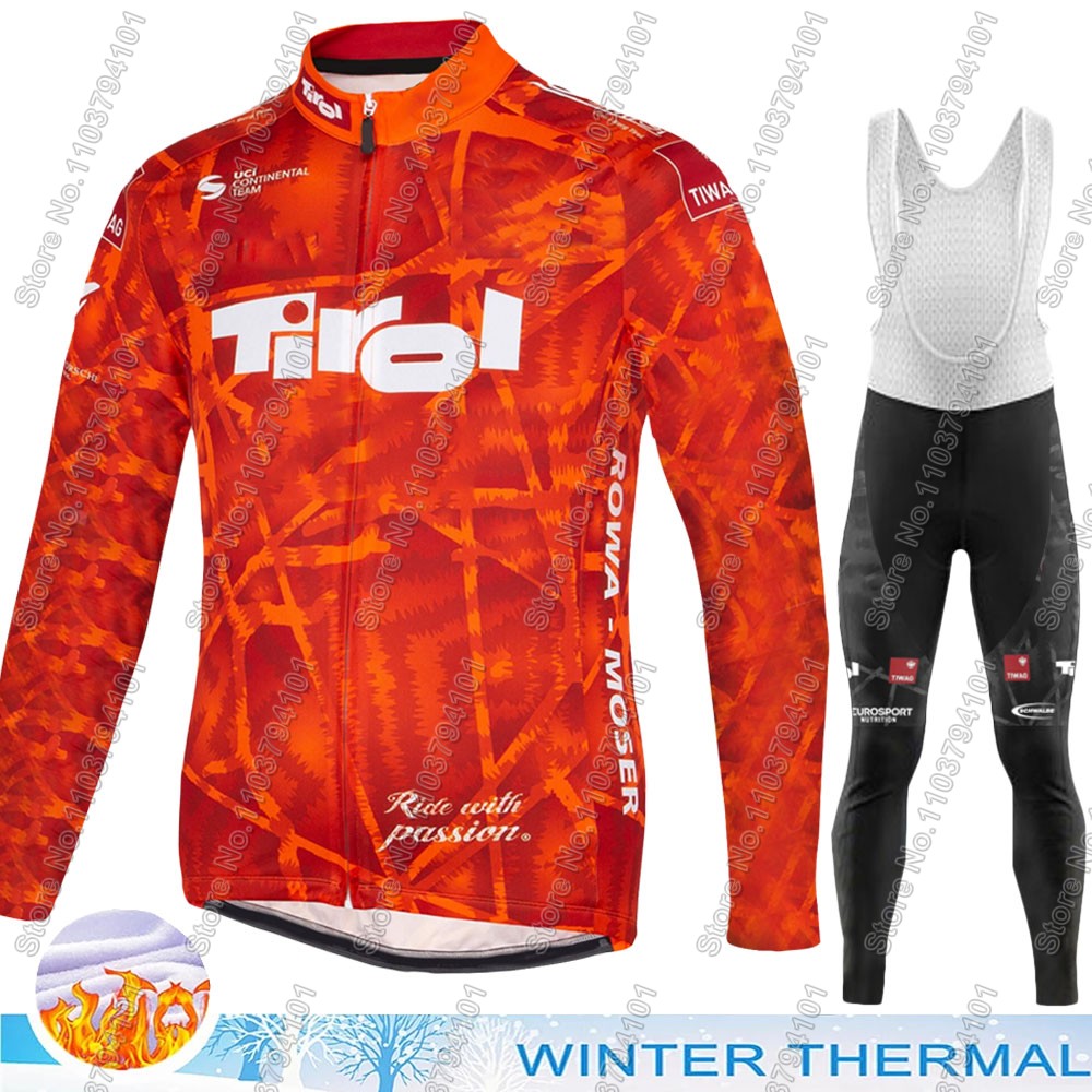 Cycling Gear Jersey - ทิโรลทีม 2024 ชุดขี่จักรยาน JERSEY เยอรมนีเสื้อผ้าชุดบุรุษแขนยาว MTB