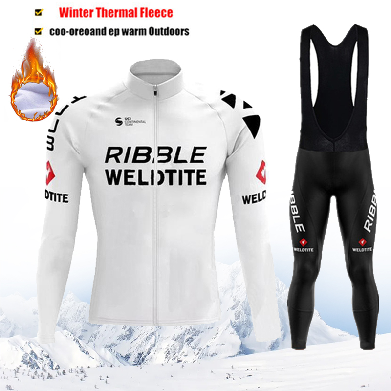 Cycling Gear Brands - เสื้อปั่นจักรยานบุขนกันหนาวสำหรับผู้ชาย ชุดปั่นจักรยานเสือภูเขา 2026 สีขาว ชุดปั่นจักรยานครบชุด พร้อมกางเกงเอี๊ยม