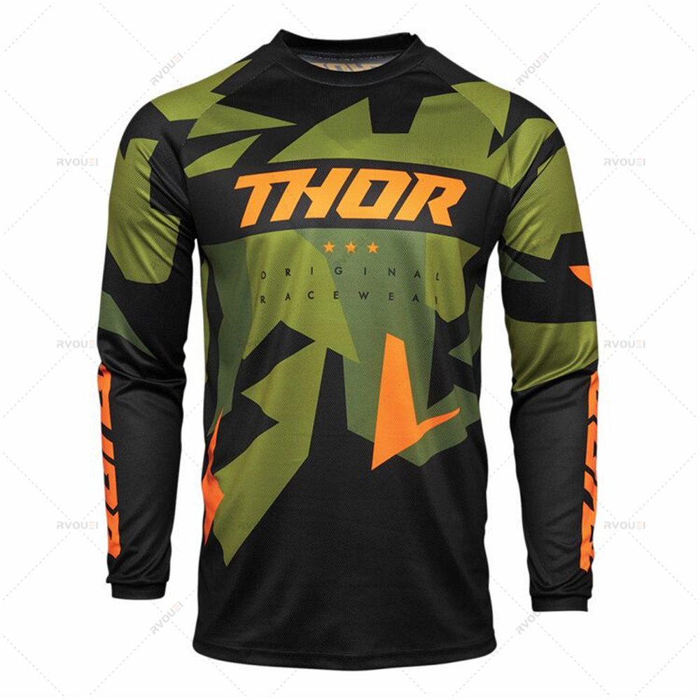 Cycling Gear Jersey - เสื้อเจอร์ซีย์ทีมมอเตอร์ไซค์และจักรยานเสือภูเขา ดาวน์ฮิลล์ ใหม่ สำหรับแข่งขัน MTB ออฟโรด