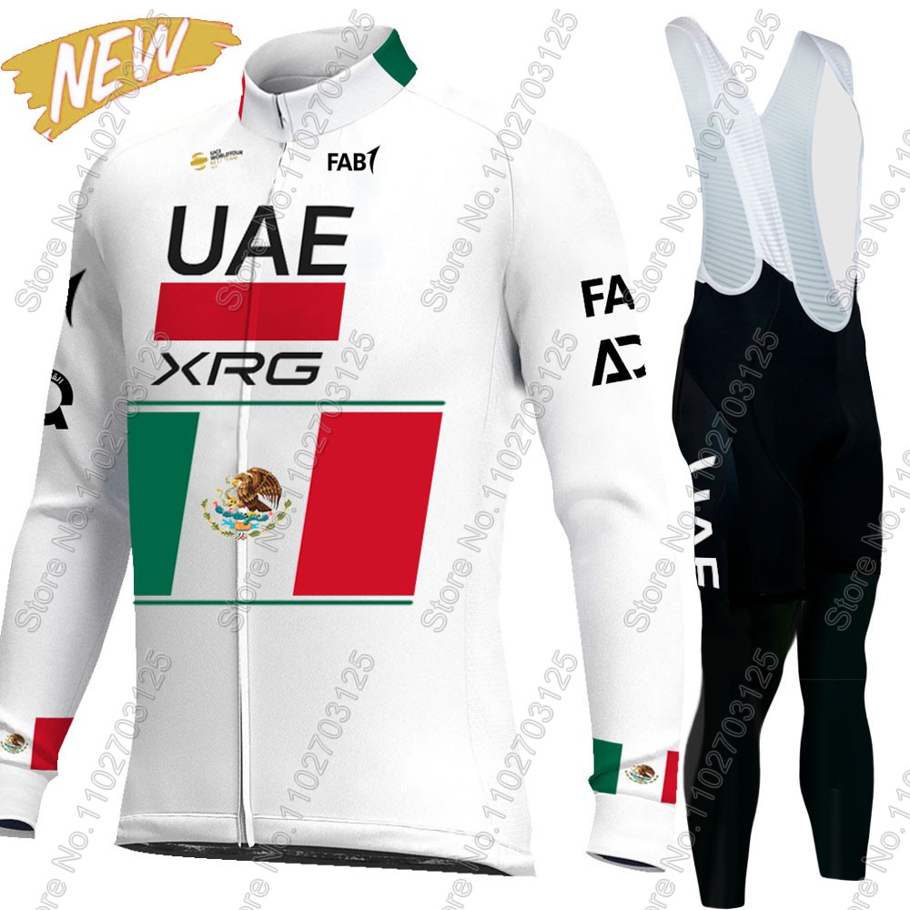 Cycling Gear Brands - ชุดเสื้อเจอร์ซีย์ปั่นจักรยานทีม UAE ปี 2026 สำหรับผู้ชาย แขนยาว